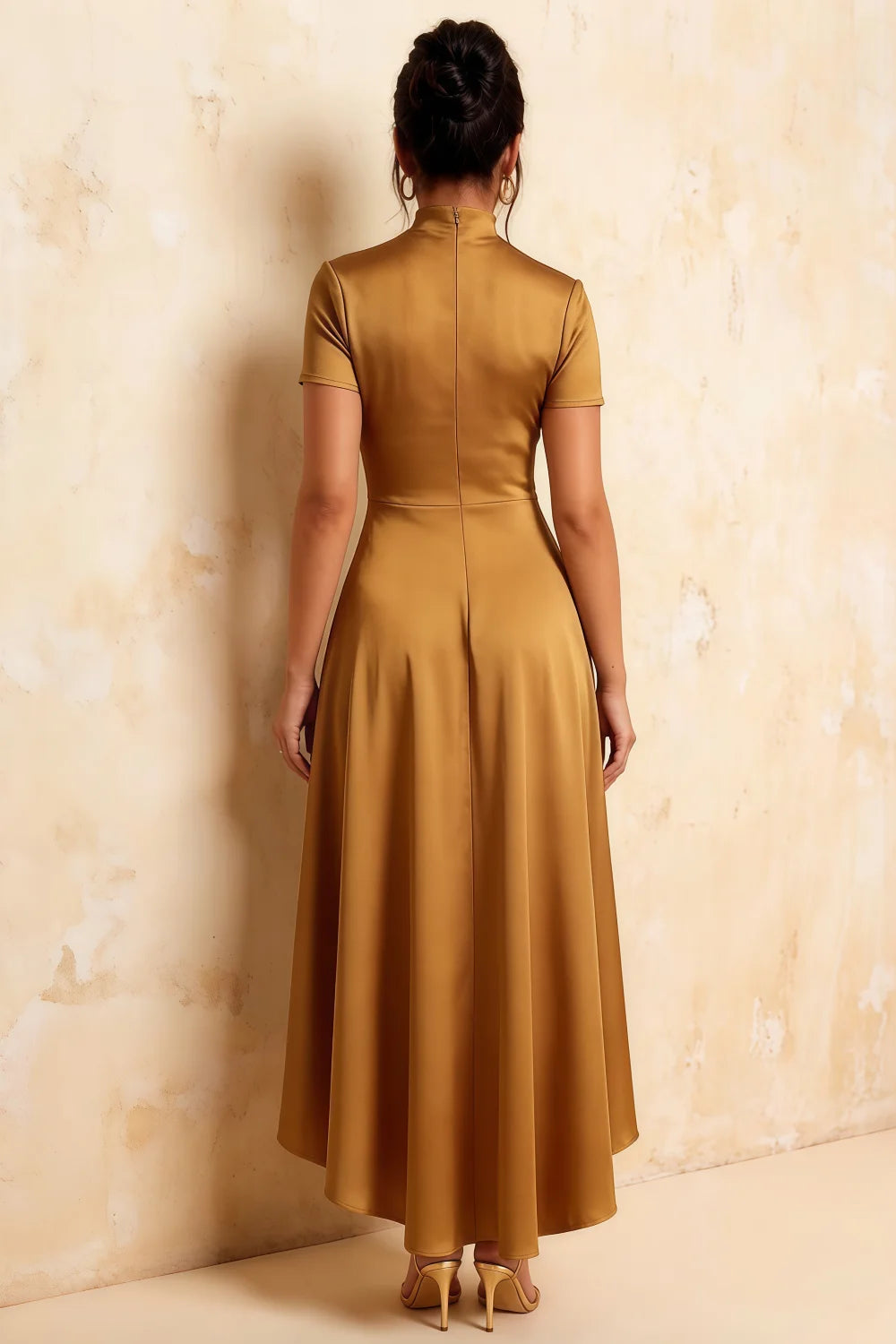 Gloria Butterscotch Midi Modest Dresses | Chic High Low