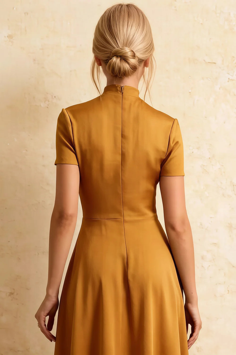 Gloria Butterscotch Midi Modest Dresses | Chic High Low
