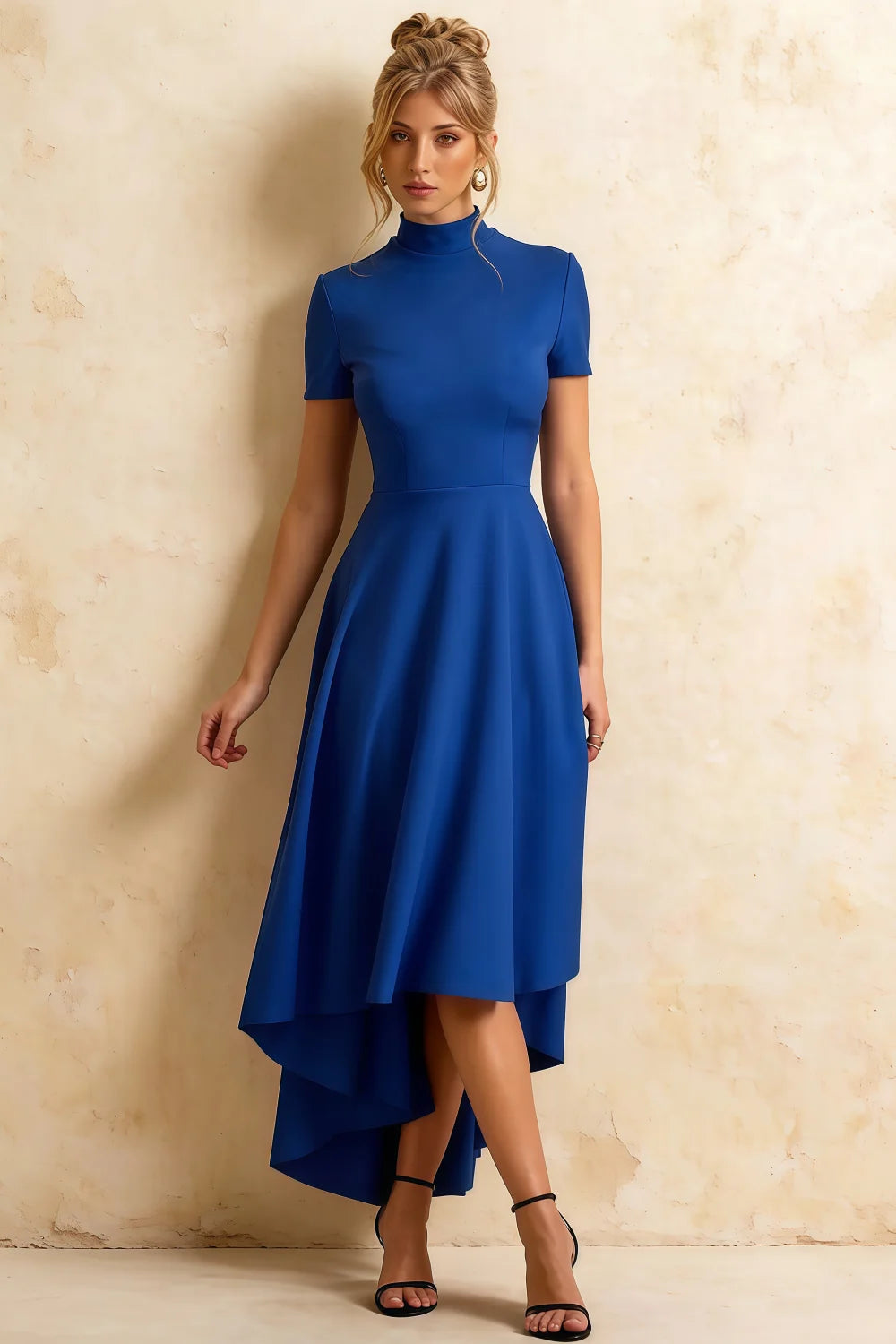 Gloria Royal Blue Modest Formal Midi Dresses Main image