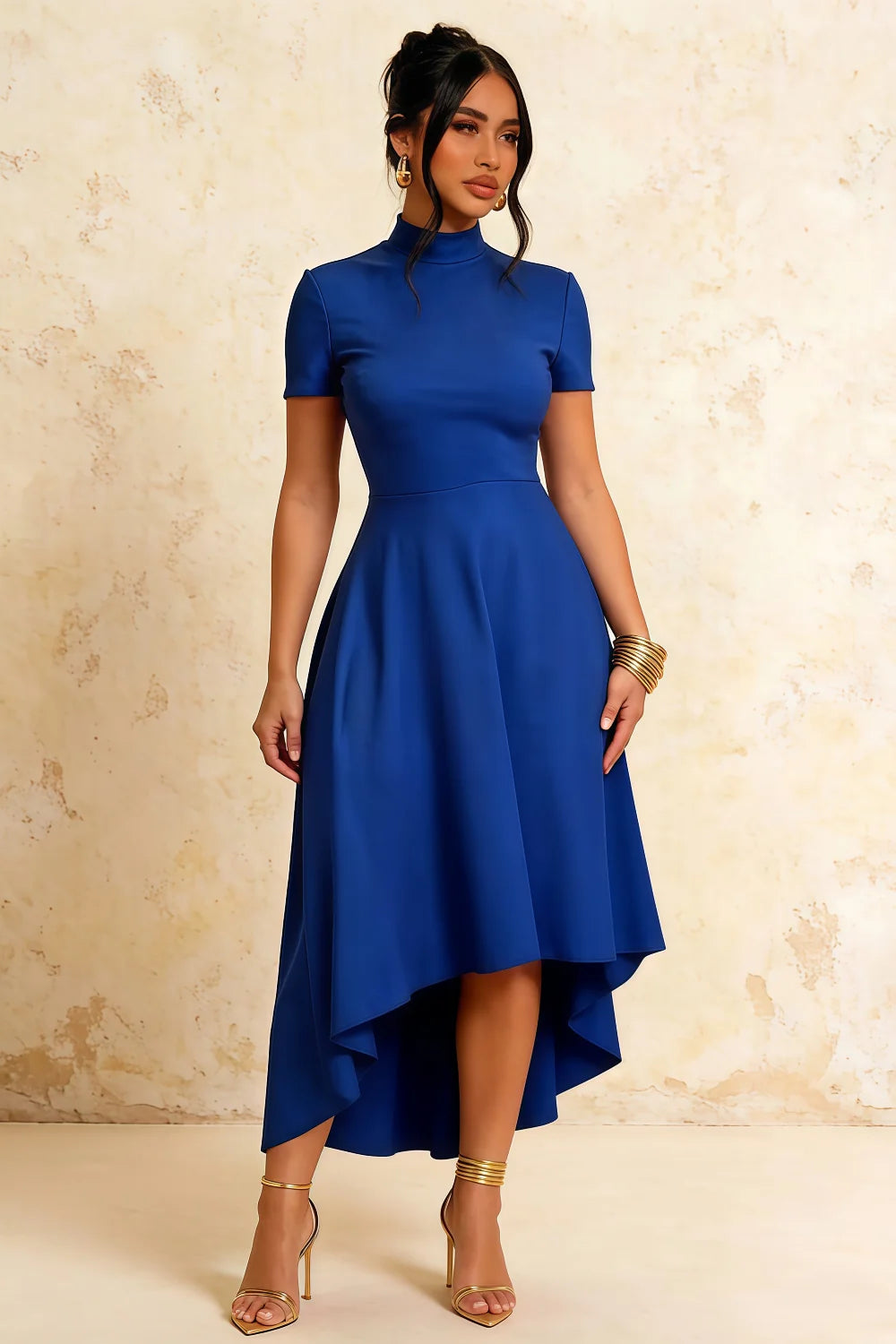 Gloria Royal Blue Modest Formal Midi Dresses