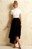 Gloria White and Black Modest Midi Summer Dresses | Chic High-Low