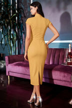 Grace Gold Midi Short Sleeve Dresses | For Every Occasion