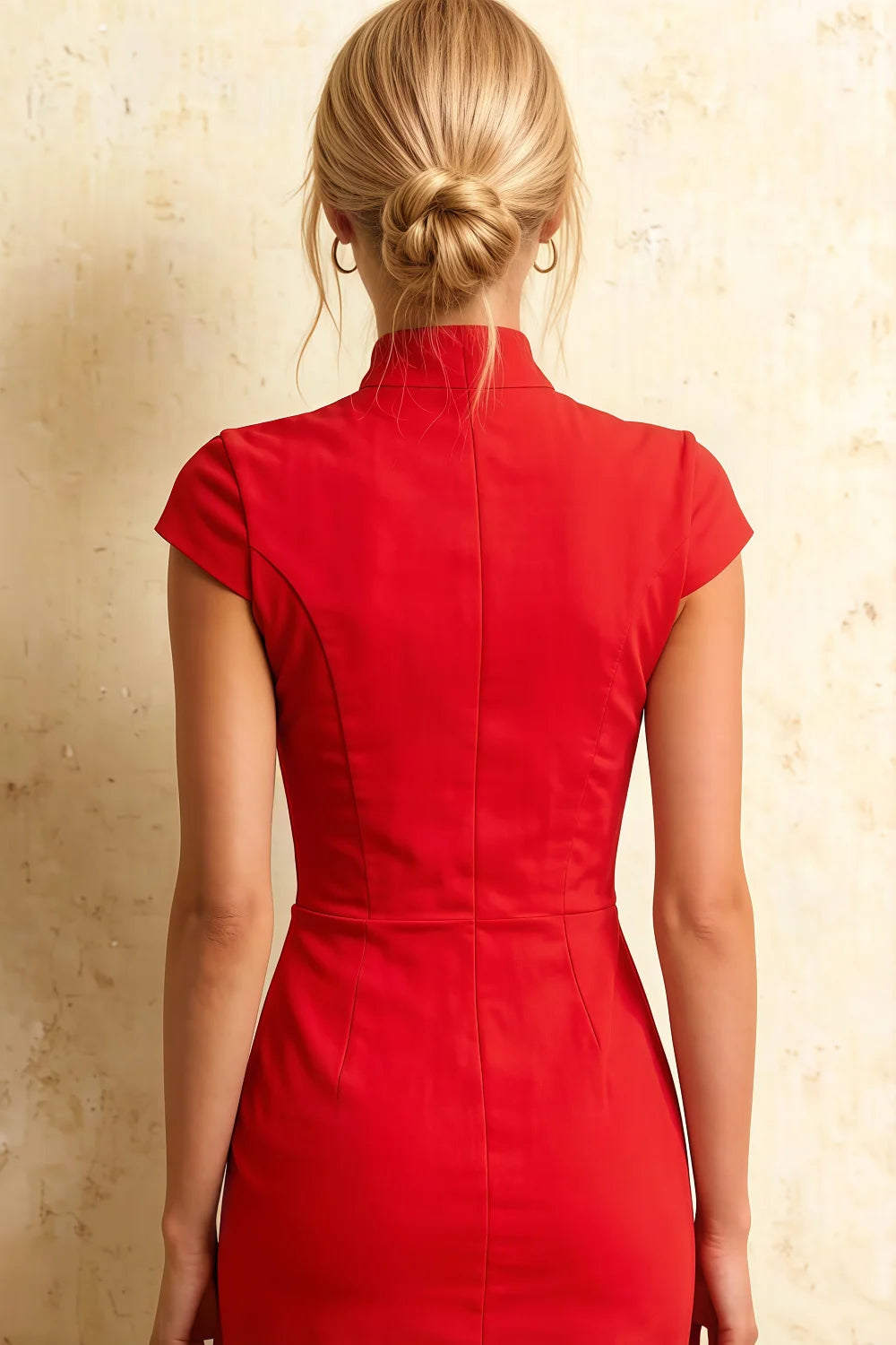 Grace Red Short Sleeve Midi Dresses | Chic Bodycon Event Outfit