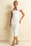 Grace White Midi Shirt Dress Short Sleeve | Elegant Wear