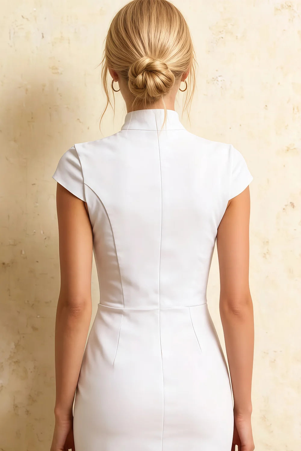 Grace White Midi Shirt Dress Short Sleeve | Elegant Wear
