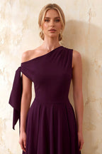 Gracie Grape Asos One Shoulder Midi Dress | Elegant Knot Detail