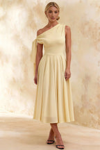 Gracie Lemon Cali One Shoulder Midi Dress