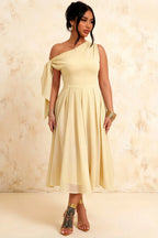Gracie Lemon Cali One Shoulder Midi Dress
