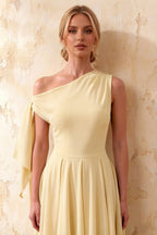 Gracie Lemon Cali One Shoulder Midi Dress
