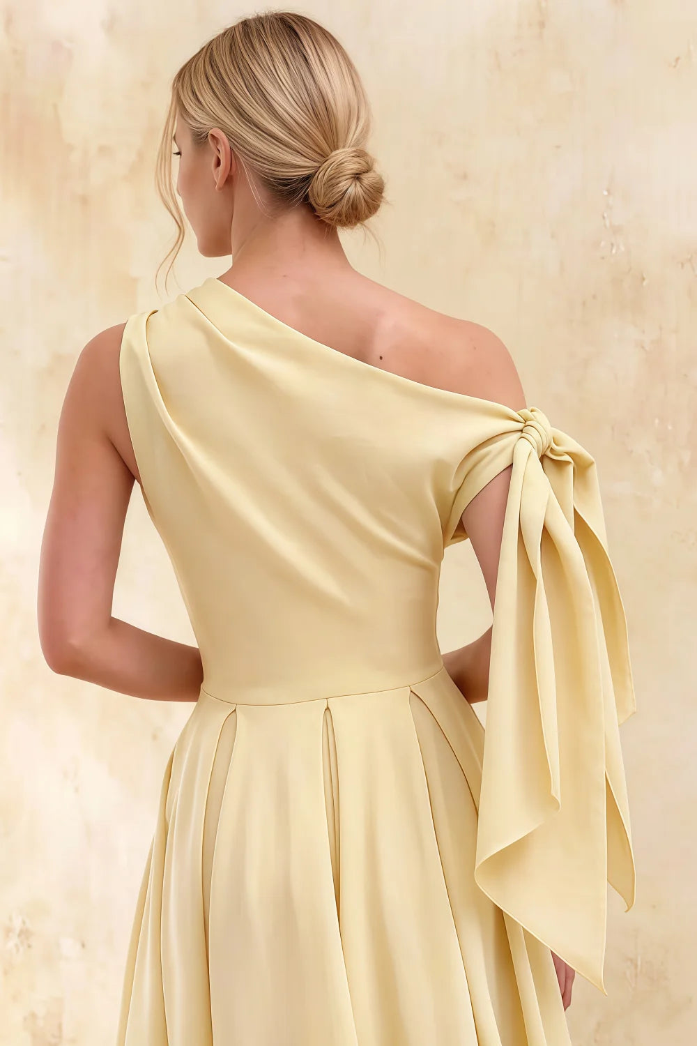 Gracie Lemon Cali One Shoulder Midi Dress