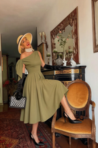 Gracie Olive One Shoulder Midi Dress | Asymmetric Knot Detail