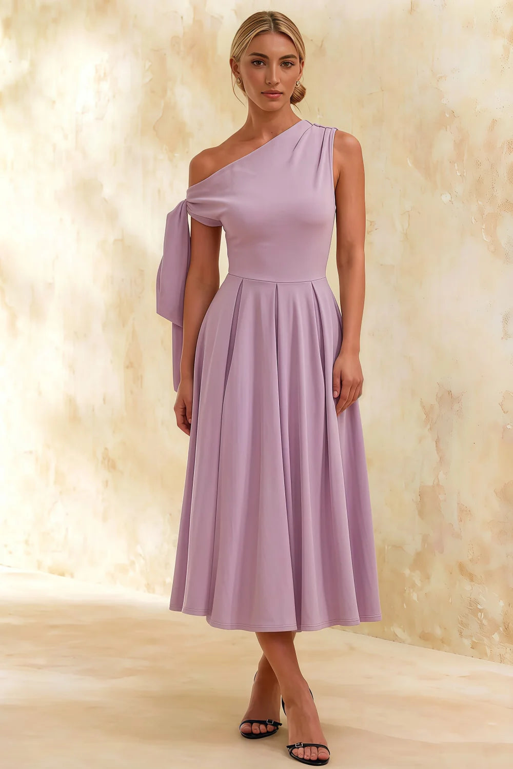 Gracie Wisteria Midi One Shoulder Cocktail Dress Main image