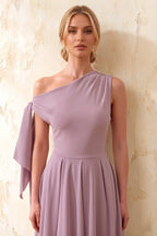 Gracie Wisteria Midi One Shoulder Cocktail Dress