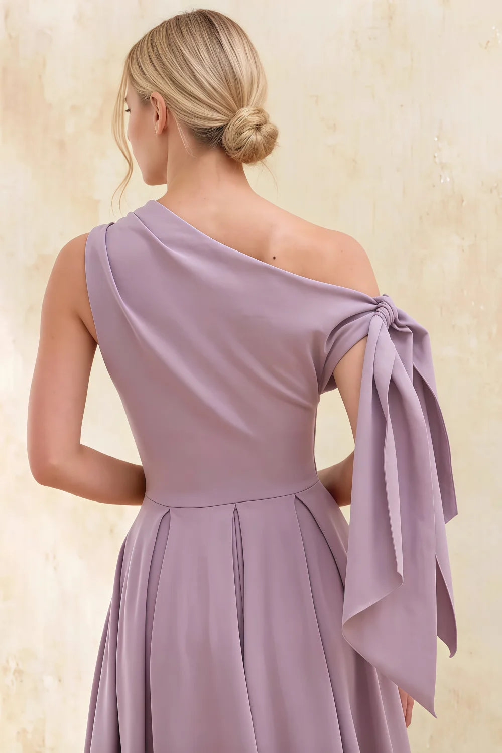 Gracie Wisteria Midi One Shoulder Cocktail Dress