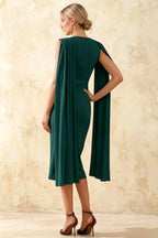 Gretchen Emerald Green Sleeveless High Neck Midi Dress