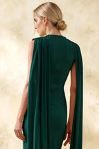 Gretchen Emerald Green Sleeveless High Neck Midi Dress