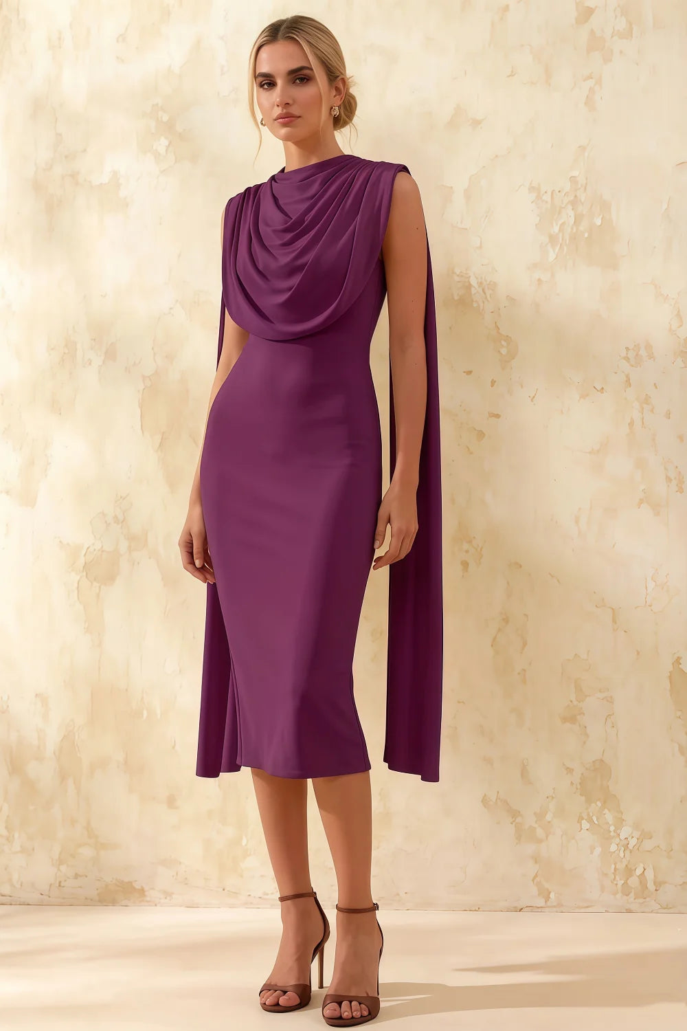 Gretchen Grape Shona Joy High Neck Midi Dress Main image