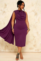 Gretchen Grape Shona Joy High Neck Midi Dress