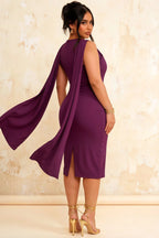 Gretchen Grape Shona Joy High Neck Midi Dress