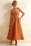 Gwen Bronze Strapless Midi Dress | Elegant Formal Midi Dress