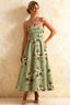 Gwen Green Floral Asos Strapless Midi Dress | Elegant Prom