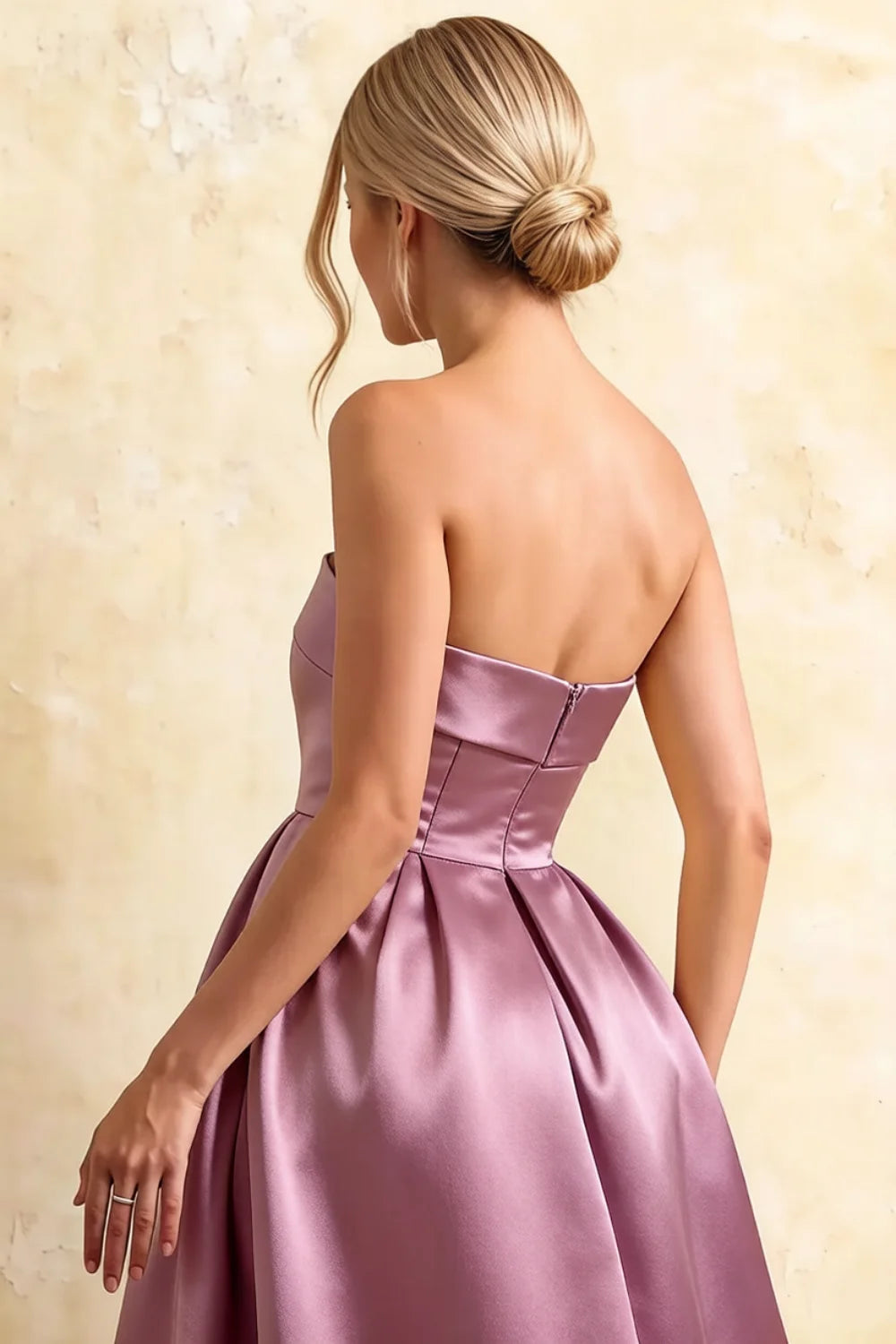 Gwen Wisteria Strapless Midi Fit and Flare Dress