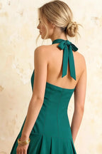 Harper Peacock Midi Deep V Neck Dress with Cleavage