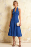 Harper Royal Blue Midi V Neck Dress for Women