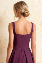 Heather Grape A Line Midi Dress | Elegant Women’s Dress US/CA