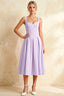 Heather Lavender A Line Midi Dress | Elegant Purple Dress for Date & Daily Wear