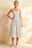 Heather White Polka Dot A Line Midi Dress | Classic Women's Dress