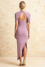 Holly Lilac Mermaid Twisted Cape Midi Dress
