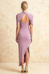 Holly Lilac Mermaid Twisted Cape Midi Dress