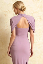 Holly Lilac Mermaid Twisted Cape Midi Dress