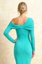 Hope Aqua Mermaid Long Sleeve Midi Dress