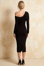 Hope Black Mermaid Long Sleeve Midi Dress