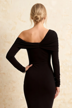 Hope Black Mermaid Long Sleeve Midi Dress