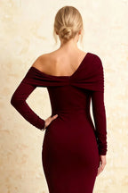 Hope Burgundy Mermaid Long Sleeve Midi Dress