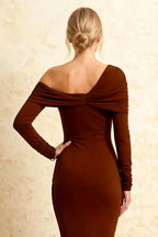 Hope Chocolate Mermaid Long Sleeve Midi Dress