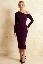 Hope Grape Mermaid Long Sleeve Midi Dress