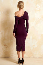 Hope Grape Mermaid Long Sleeve Midi Dress