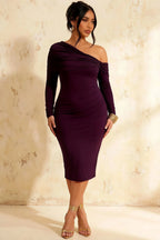 Hope Grape Mermaid Long Sleeve Midi Dress