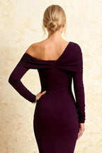 Hope Grape Mermaid Long Sleeve Midi Dress