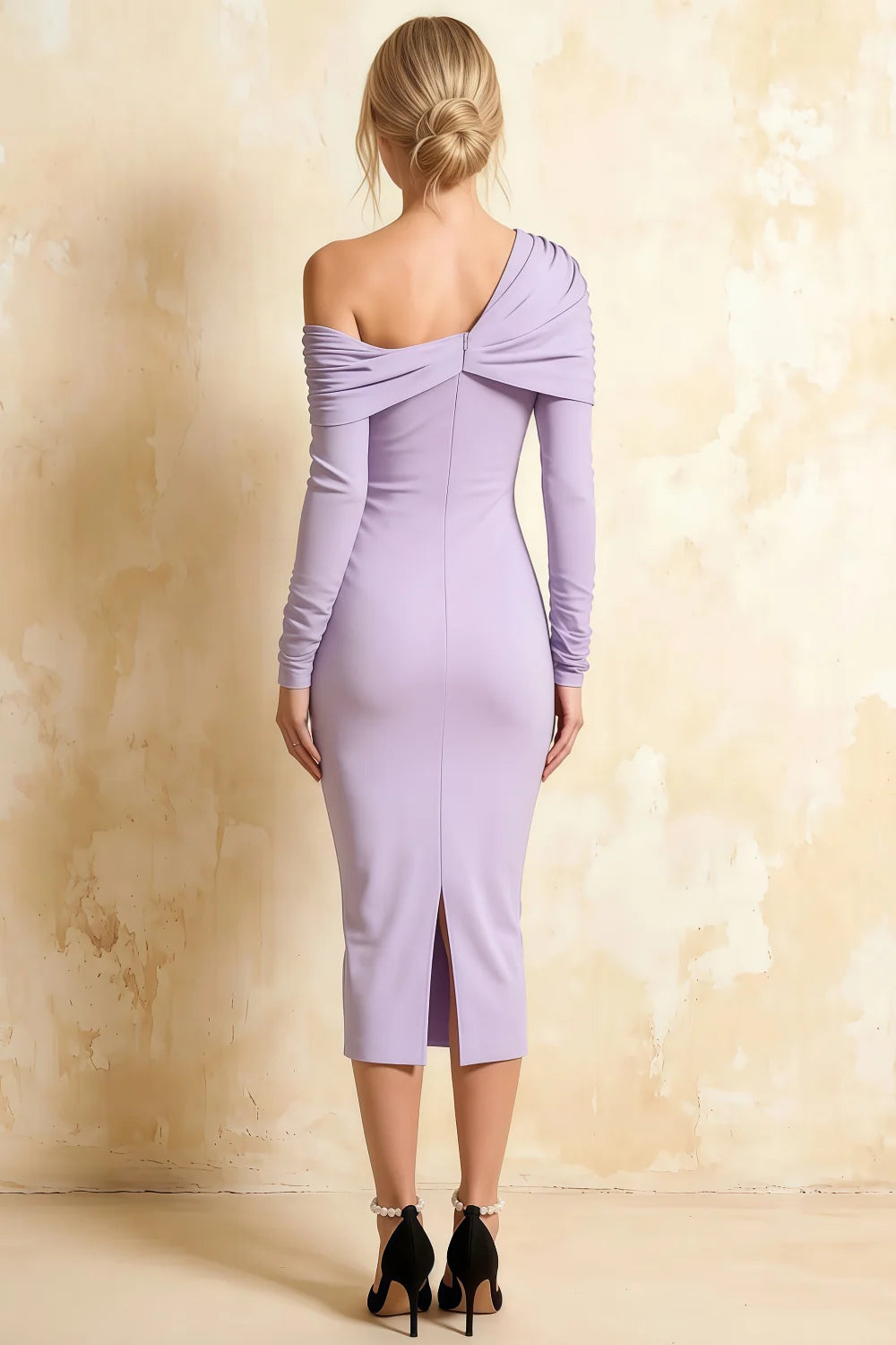 Hope Lavender Mermaid Long Sleeve Midi Dress