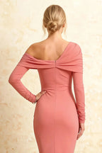 Hope Pink Mermaid Long Sleeve Midi Dress