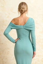 Hope Powder Blue Mermaid Long Sleeve Midi Dress