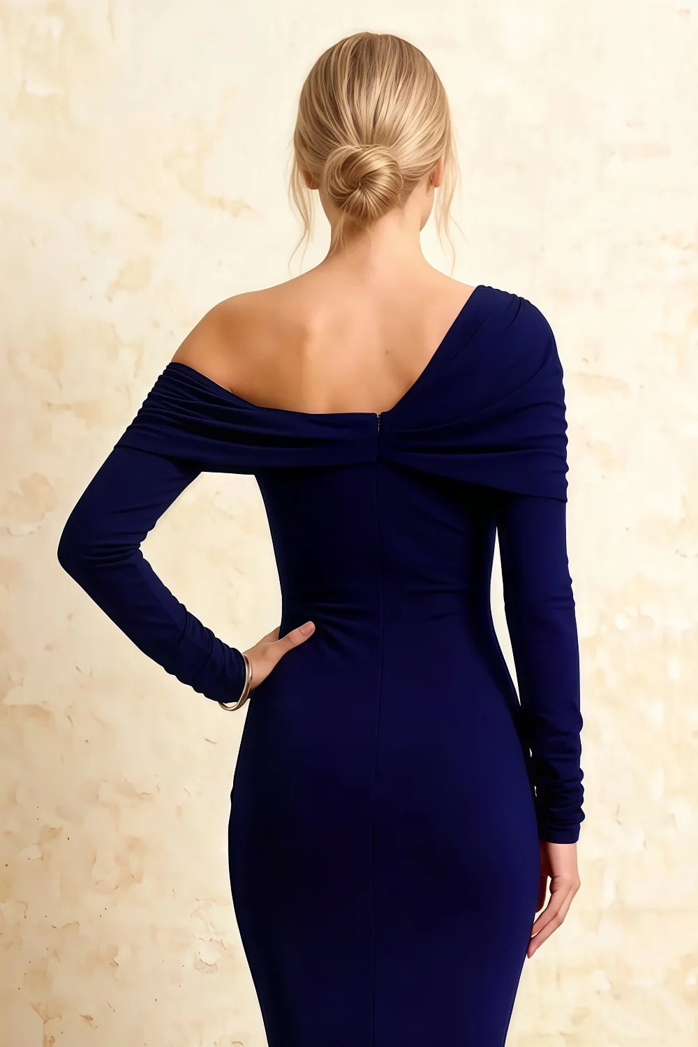 Hope Royal Blue Mermaid Long Sleeve Midi Dress