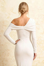Hope White Mermaid Long Sleeve Midi Dress
