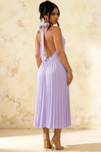 Ilene Lavender Jersey Cowl Neck Midi Dress