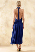 Ilene Royal Blue Jersey Cowl Neck Midi Dress